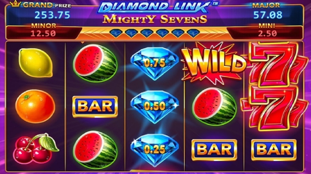 Screenshot of Mighty Sevens NP slot from GreenTube