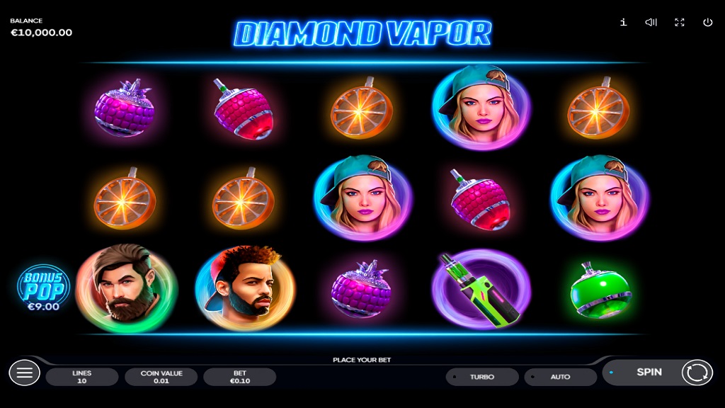 Screenshot of Diamond Vapor slot from Endorphina