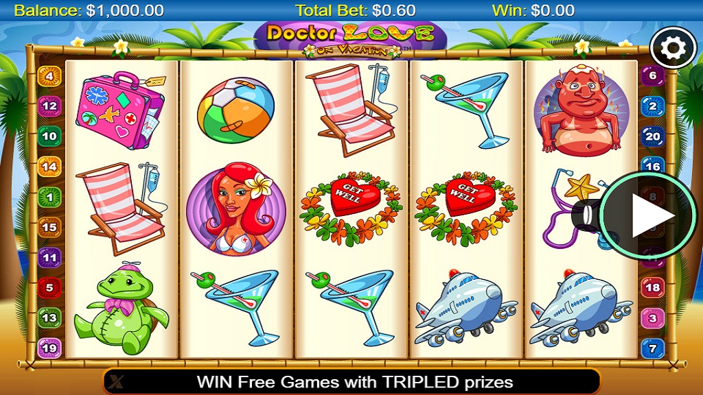 Screenshot of Doctor Love on Vacation slot from NextGen Gaming