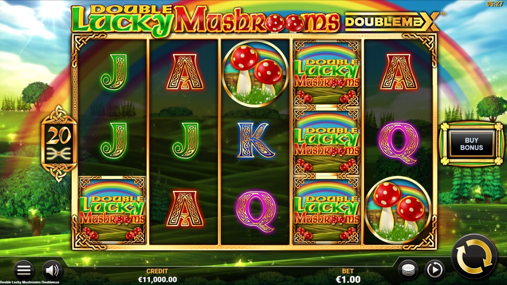Screenshot of Double Lucky Mushrooms slot from Yggdrasil Gaming