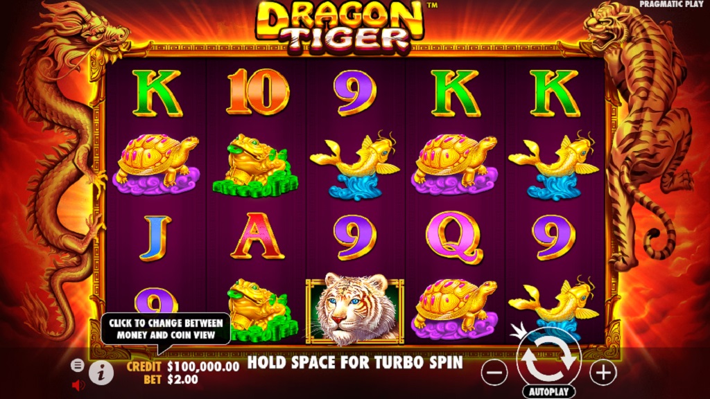 Screenshot of Dragon Tiger slot from Pragmatic Play