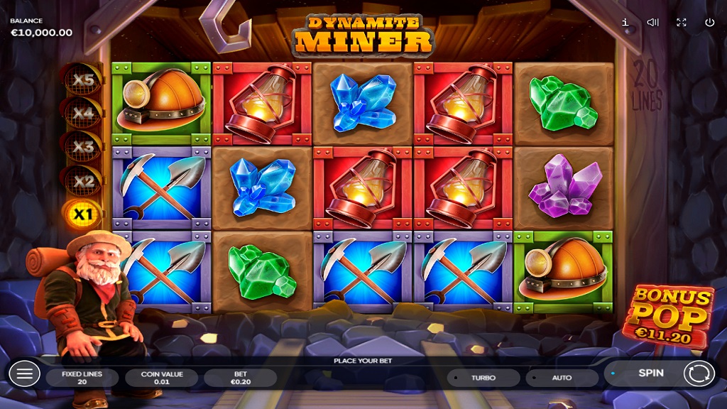 Screenshot of Dynamite Miner slot from Endorphina