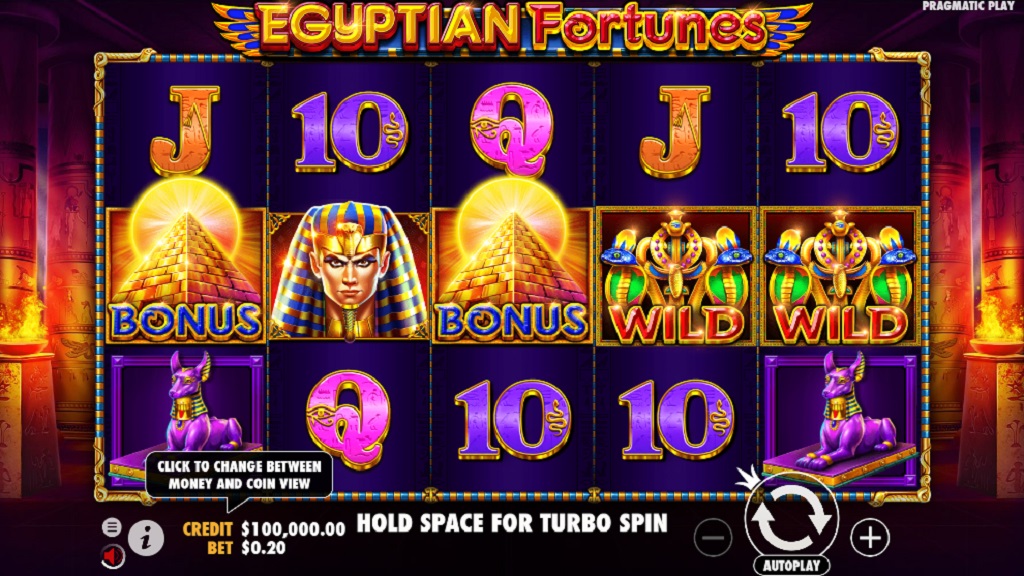 Screenshot of Egyptian Fortunes slot from Pragmatic Play