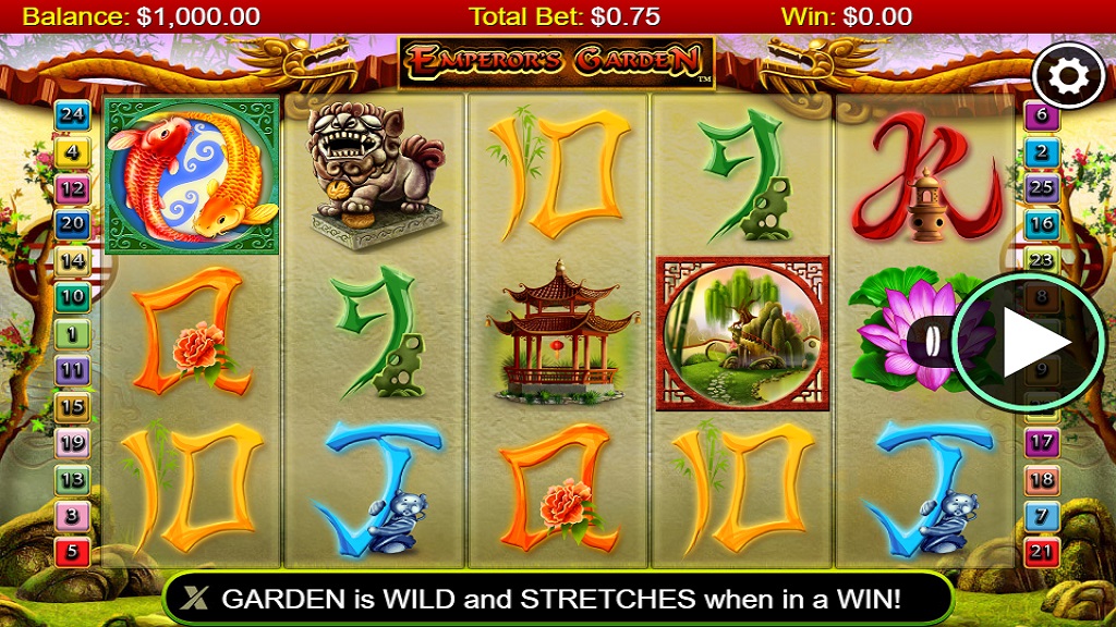 Screenshot of Emperors Garden slot from NextGen Gaming