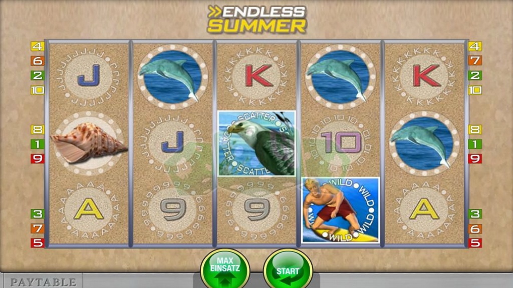 Screenshot of Endless Summer slot from Merkur Gaming
