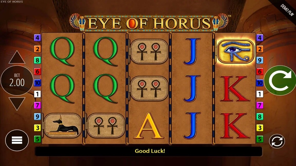 Screenshot of Eye of Horus slot from Pragmatic Play