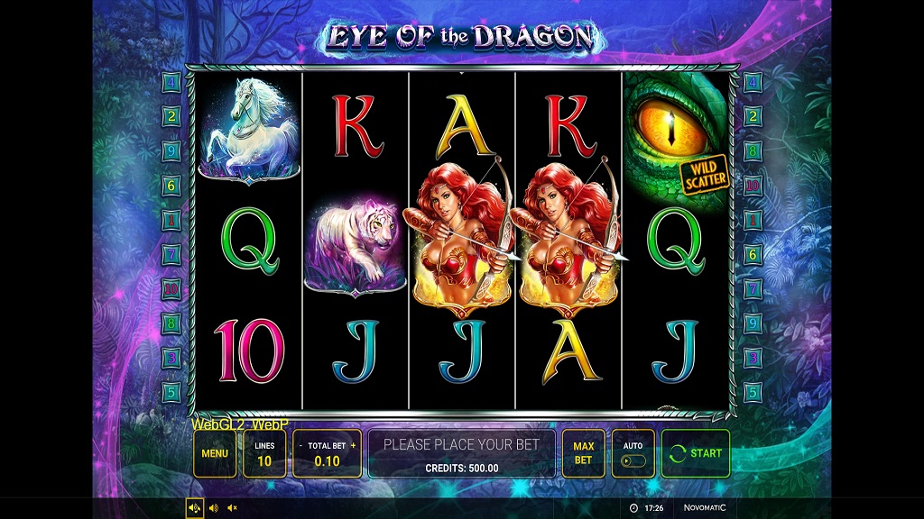 Screenshot of Eye of the dragon slot from Green Tube