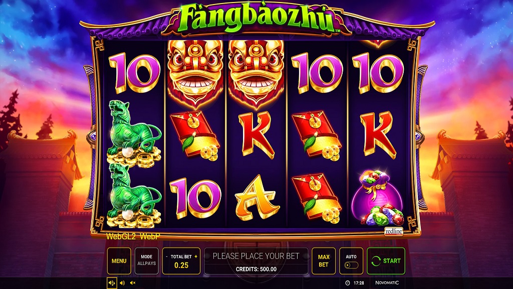 Screenshot of Fangbaozhu slot from Green Tube