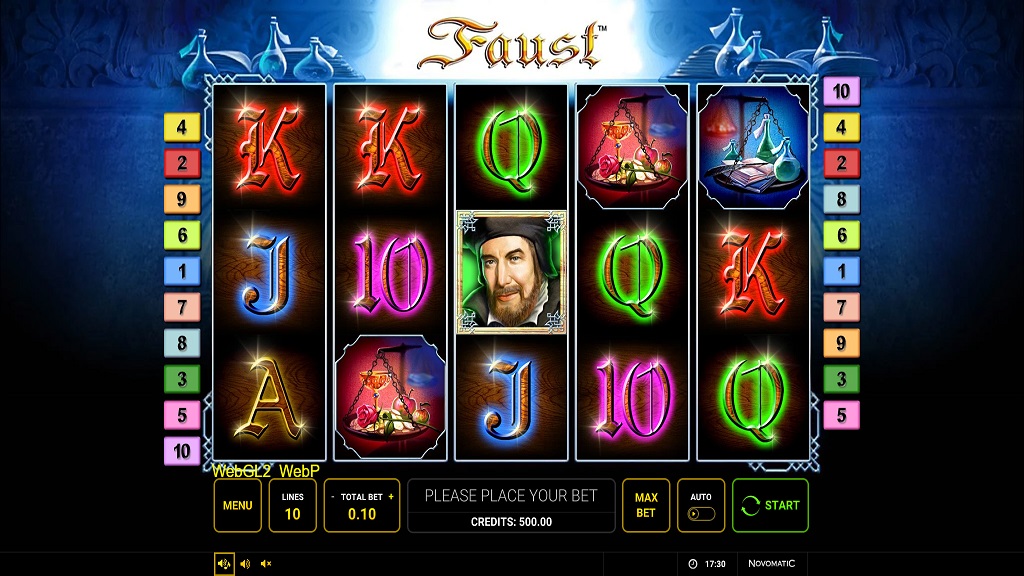 Screenshot of Faust slot from Green Tube