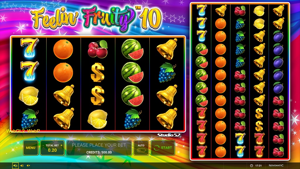 Screenshot of Feelin Fruity 10 slot from Green Tube