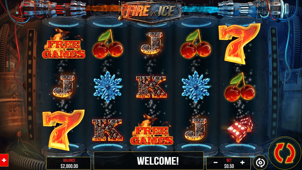 Screenshot of Fire vs Ice slot from Pariplay