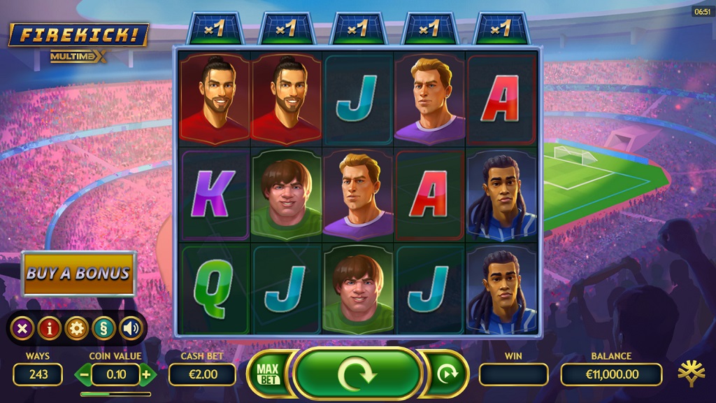 Screenshot of Firekick MultiMax slot from Yggdrasil Gaming