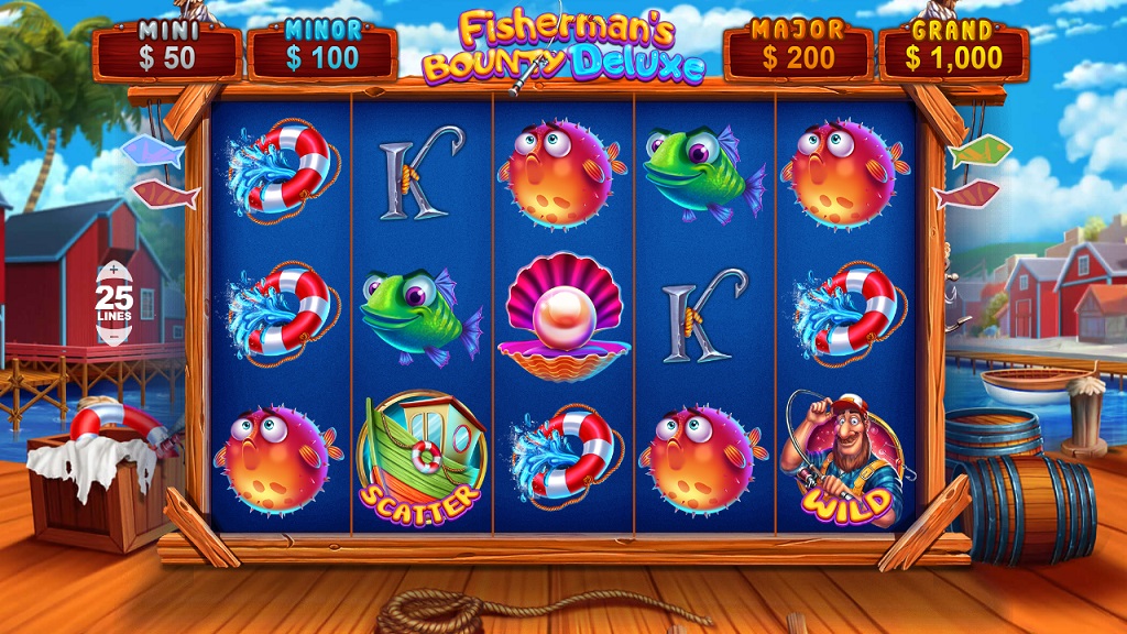 Screenshot of Fisherman’s Bounty Deluxe slot from Pariplay