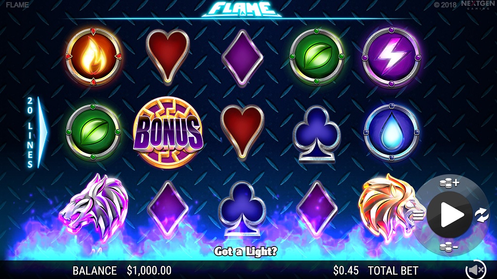 Screenshot of Flame slot from NextGen Gaming