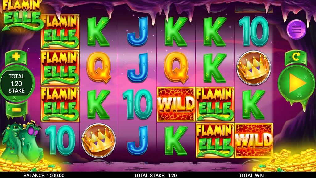 Screenshot of Flamin Elle slot from Core Gaming