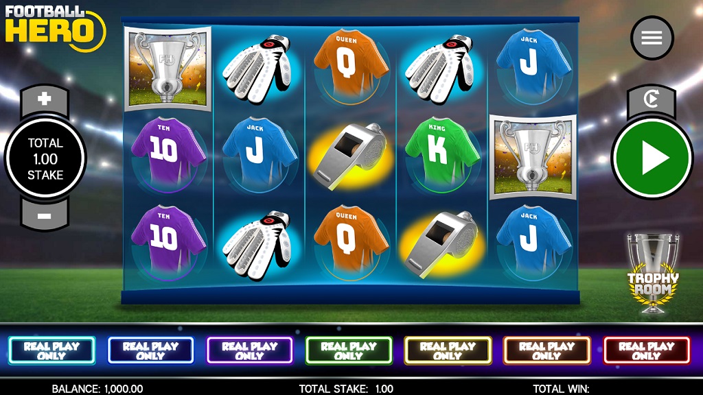 Screenshot of Football Hero slot from Core Gaming