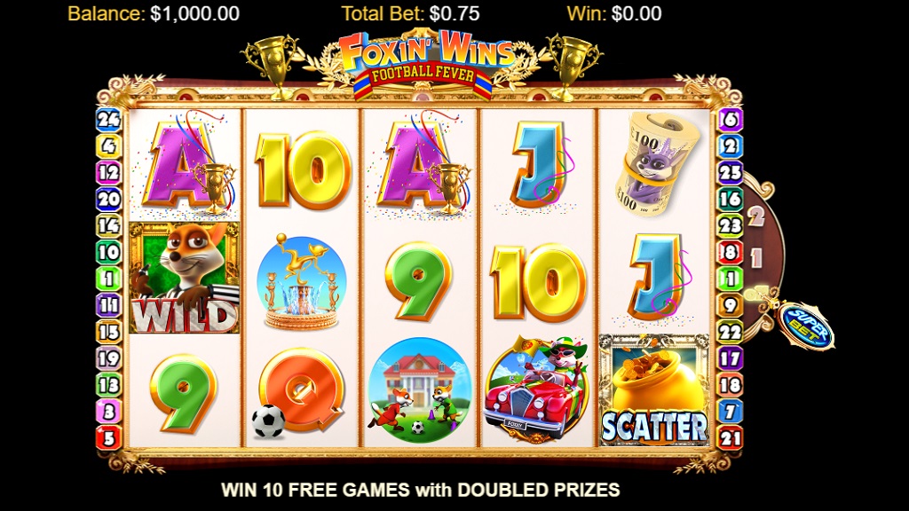 Screenshot of Foxin Wins Football Fever slot from NextGen Gaming