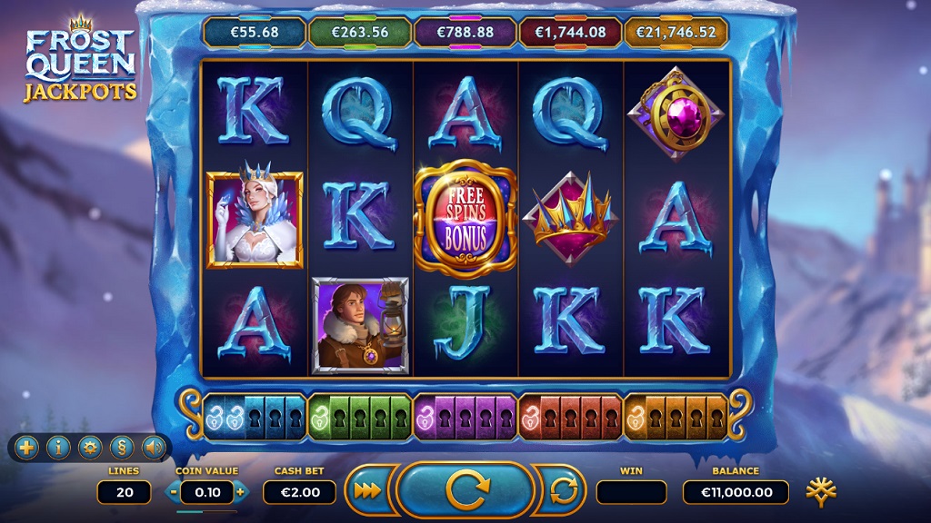 Screenshot of Frost Queen Jackpots slot from Yggdrasil Gaming