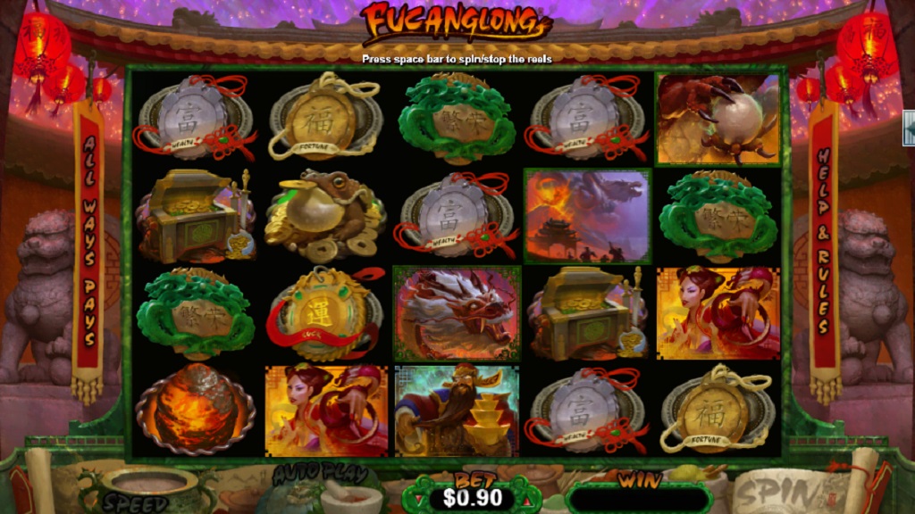 Screenshot of Fucanglong slot from Real Time Gaming