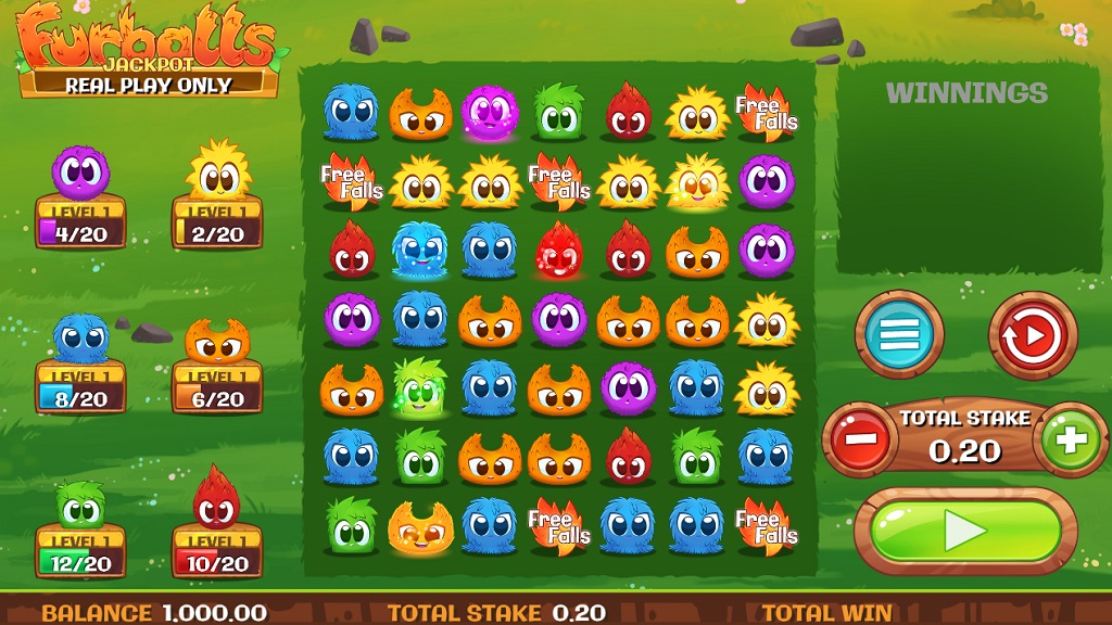 Screenshot of Furballs slot from Core Gaming