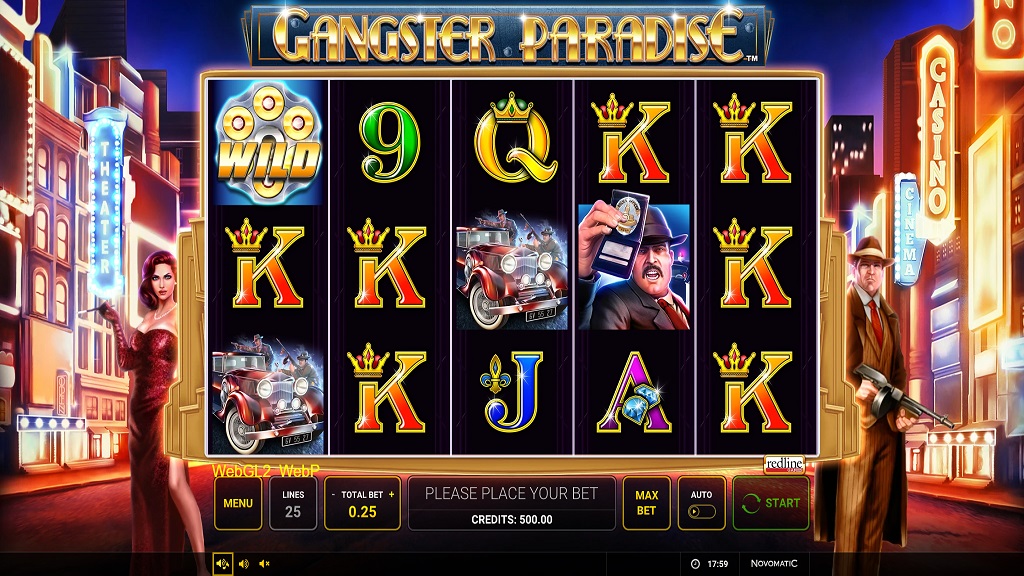 Screenshot of Gangsters Paradise slot from Green Tube