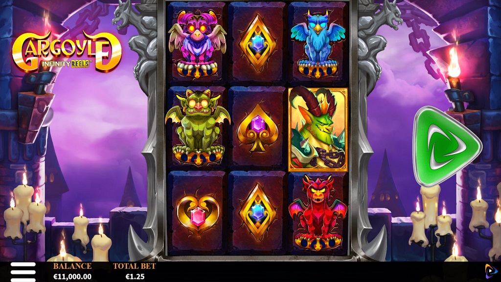 Screenshot of Gargoyle Infinity Reels slot from Yggdrasil Gaming