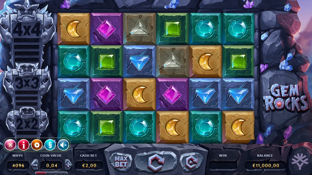 Screenshot of Gem Rocks slot from Yggdrasil Gaming