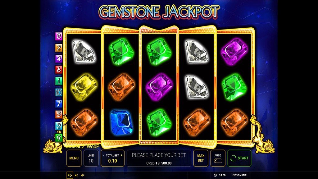 Screenshot of Gemstone Jackpot slot from Green Tube