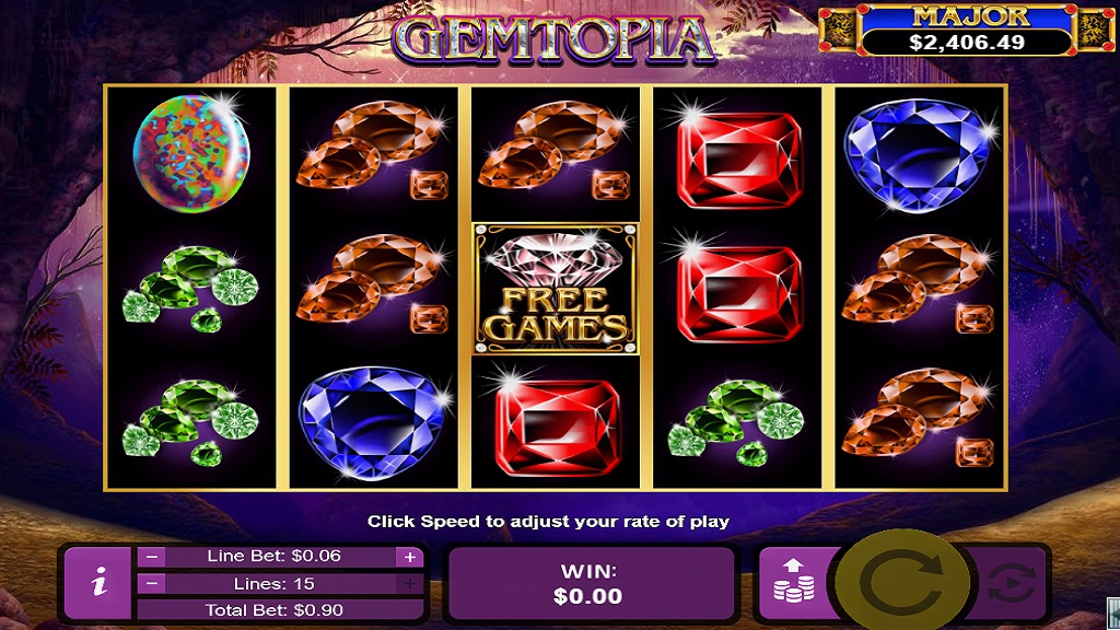 Screenshot of Gemtopia slot from Real Time Gaming