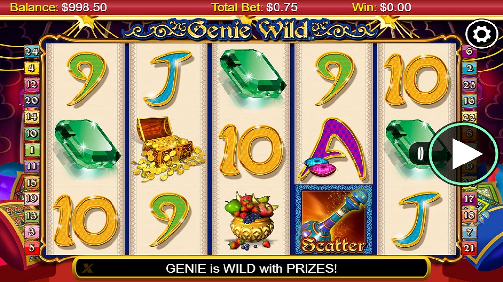 Screenshot of Genie Wild slot from NextGen Gaming