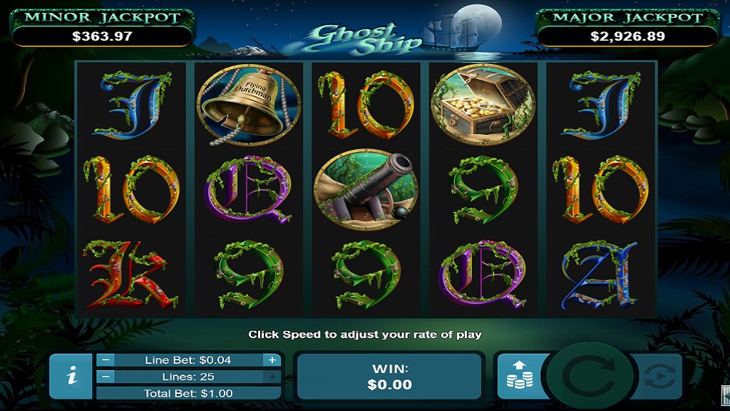 Screenshot of Ghost Ship slot from Real Time Gaming