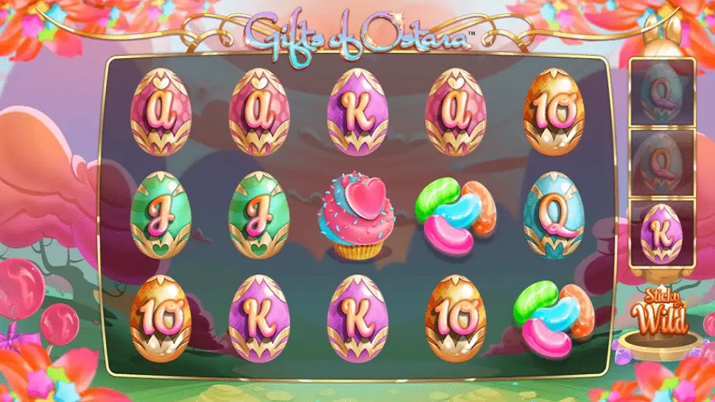 Screenshot of Gifts of Ostara slot from IronDog