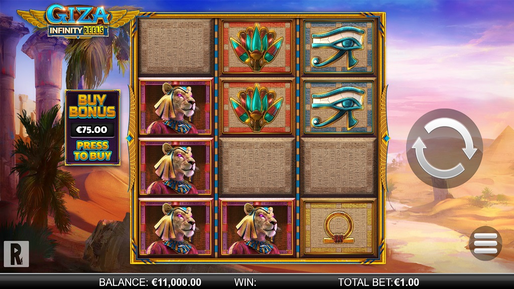 Screenshot of Giza Infinity Reels slot from Yggdrasil Gaming