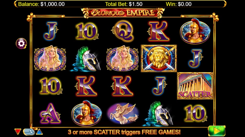 Screenshot of Glorious Empire HD slot from NextGen Gaming