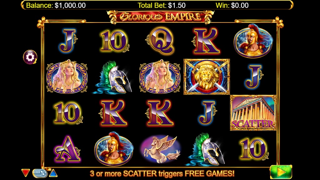 Screenshot of Glorious Empire slot from NextGen Gaming