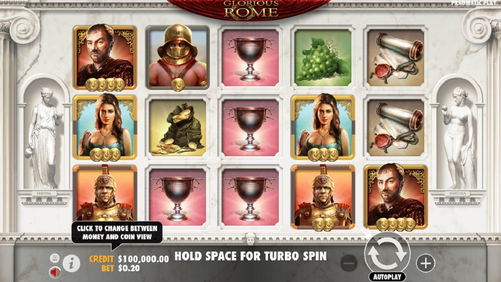 Screenshot of Glorious Rome slot from Pragmatic Play