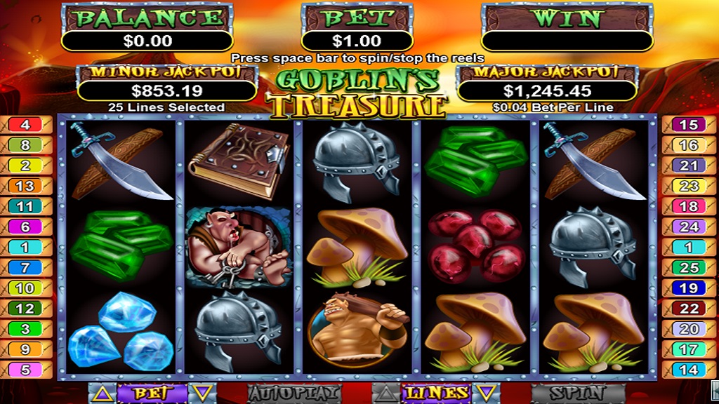 Screenshot of Goblins Treasure slot from Real Time Gaming