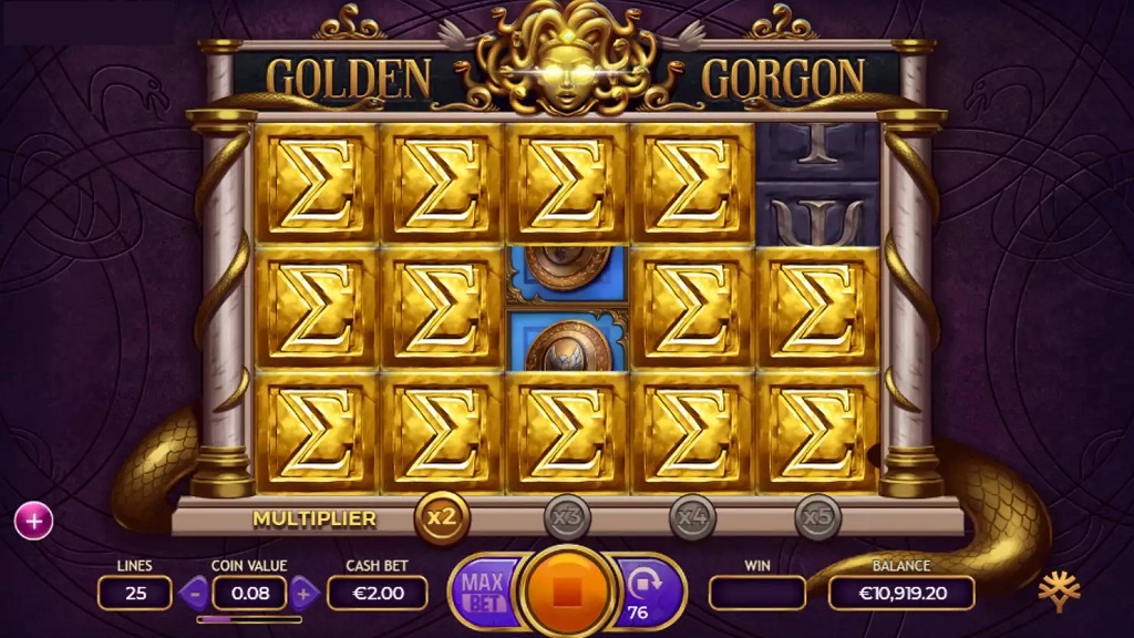 Screenshot of Golden Gorgon slot from Yggdrasil Gaming