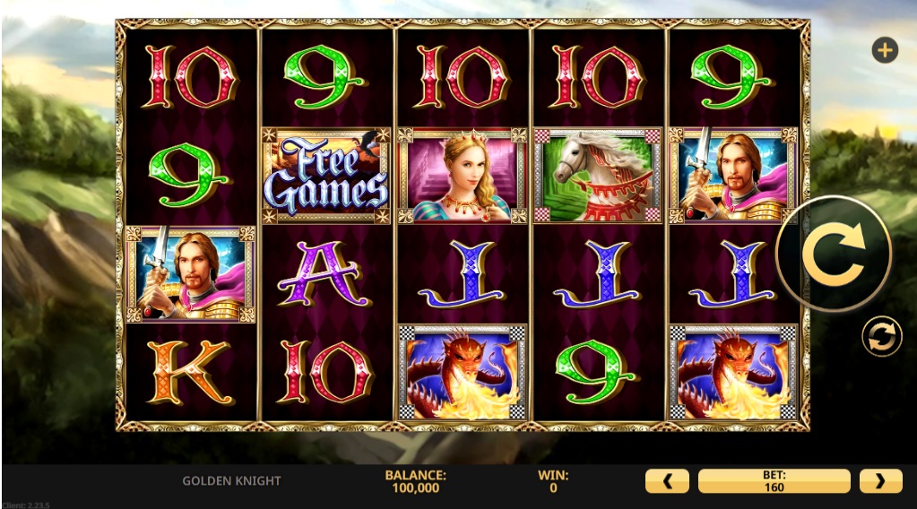 Screenshot of Golden Knight slot from High 5