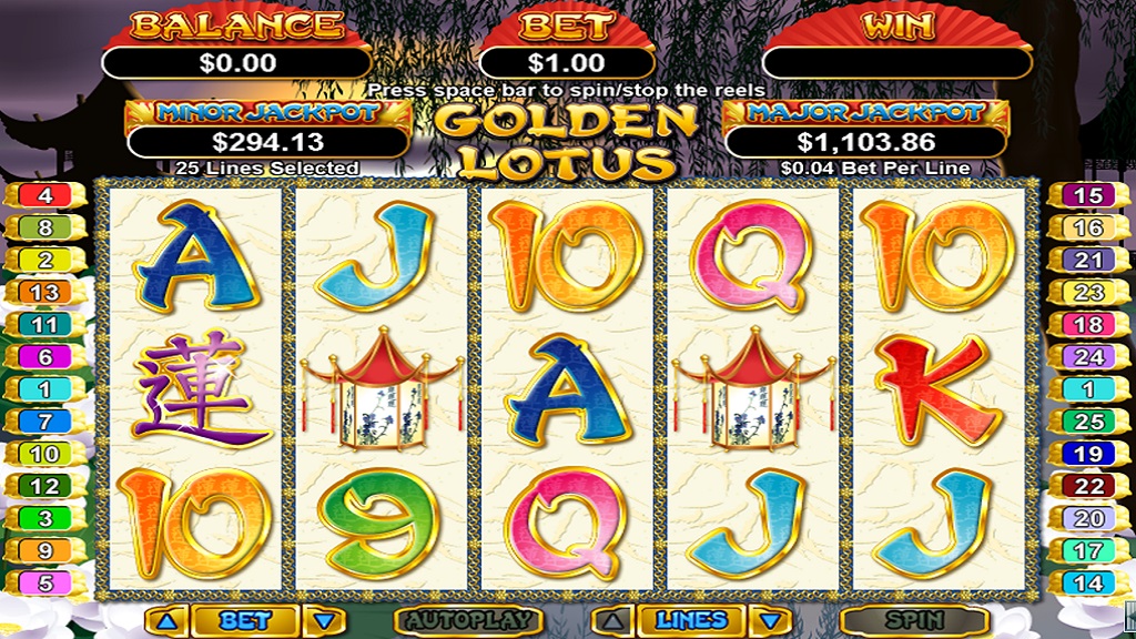 Screenshot of Golden Lotus slot from Real Time Gaming