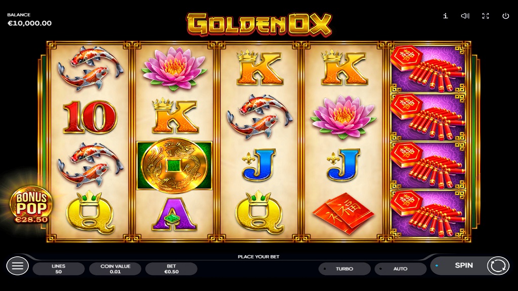 Screenshot of Golden Ox slot from Endorphina