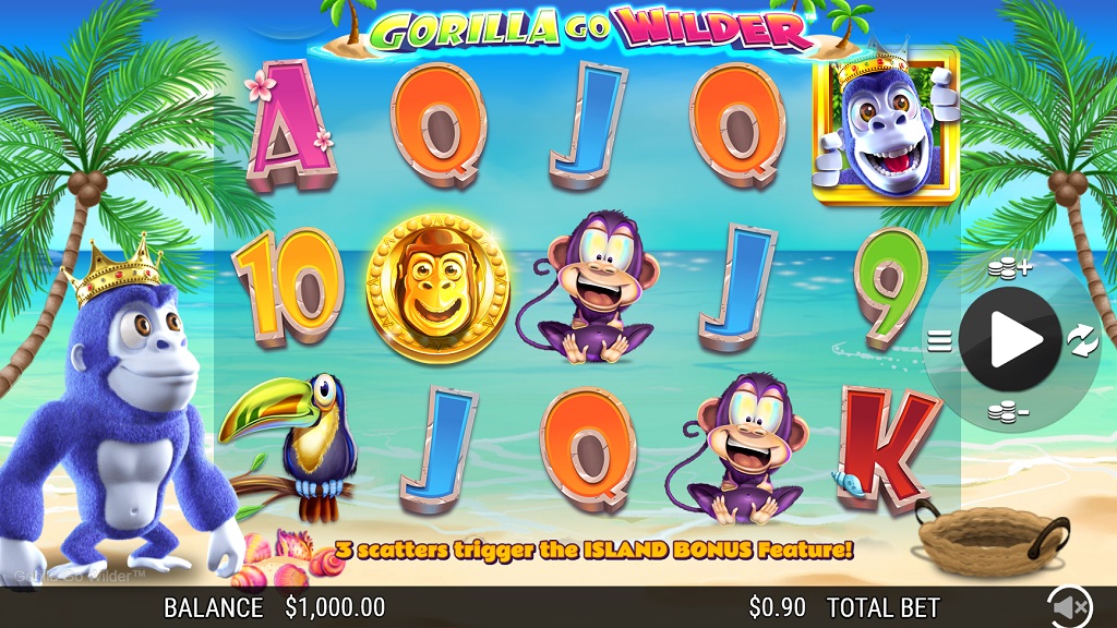 Screenshot of Gorilla Go Wilder slot from NextGen Gaming