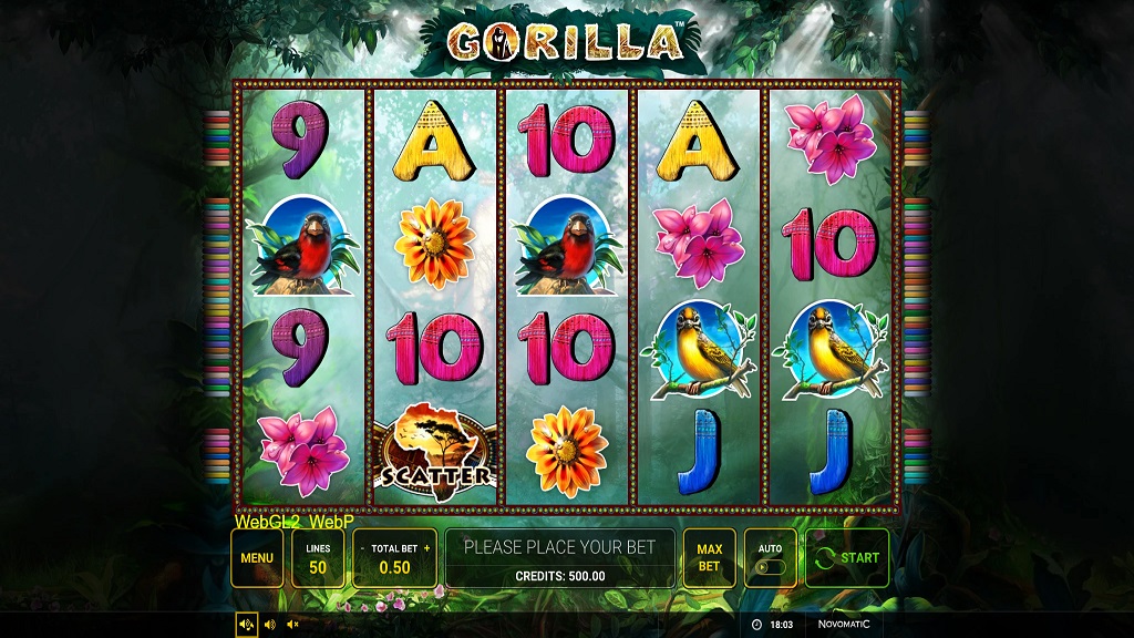 Screenshot of Gorilla slot from Green Tube