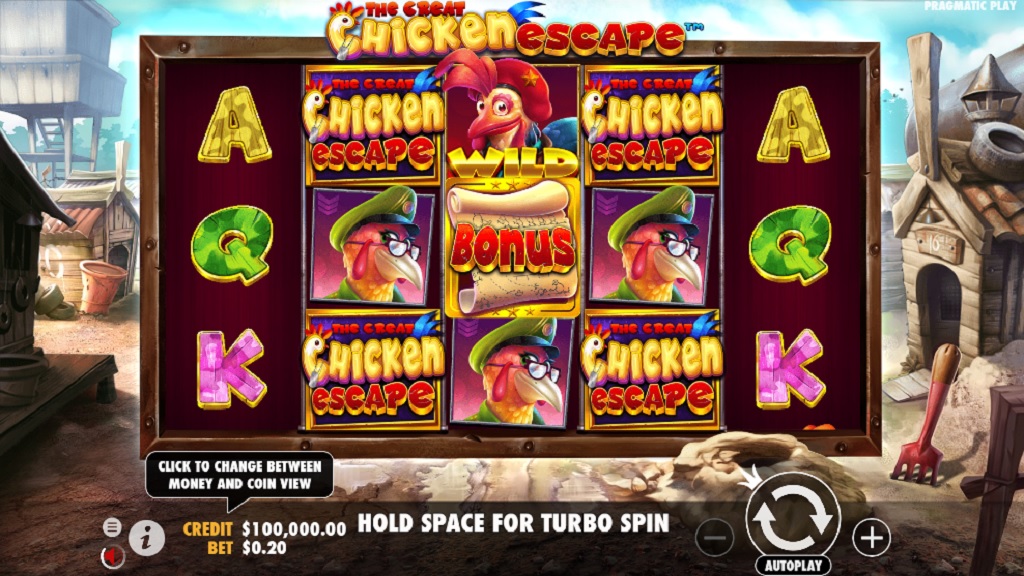 Screenshot of The Great Chicken Escape slot from Pragmatic Play