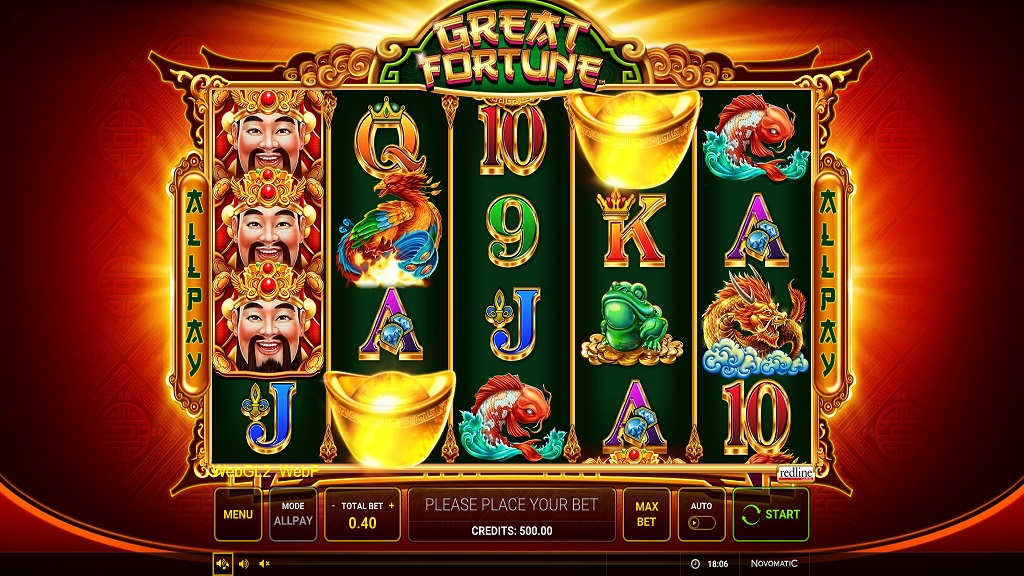Screenshot of Great Fortune slot from Green Tube