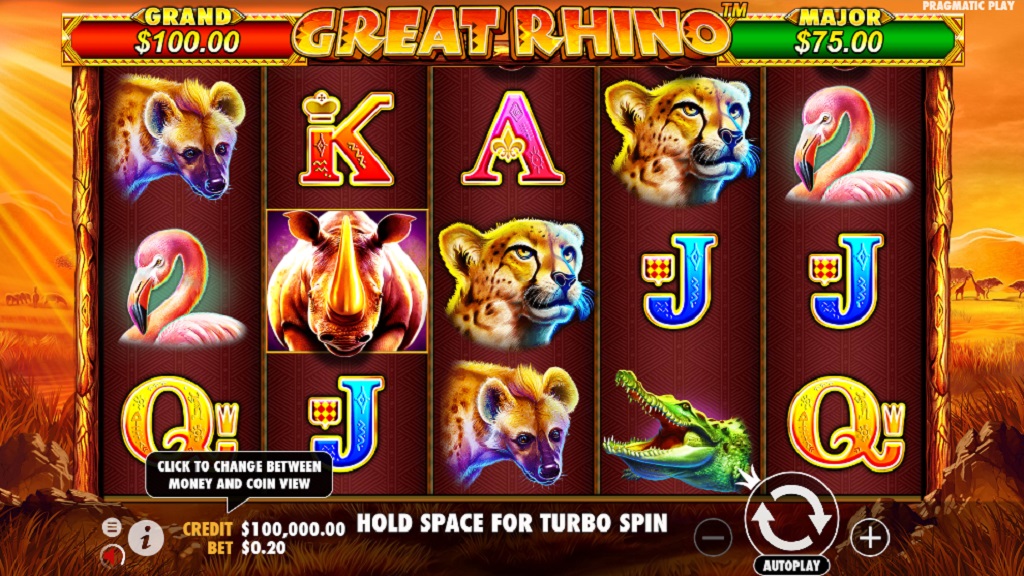 Screenshot of Great Rhino slot from Pragmatic Play