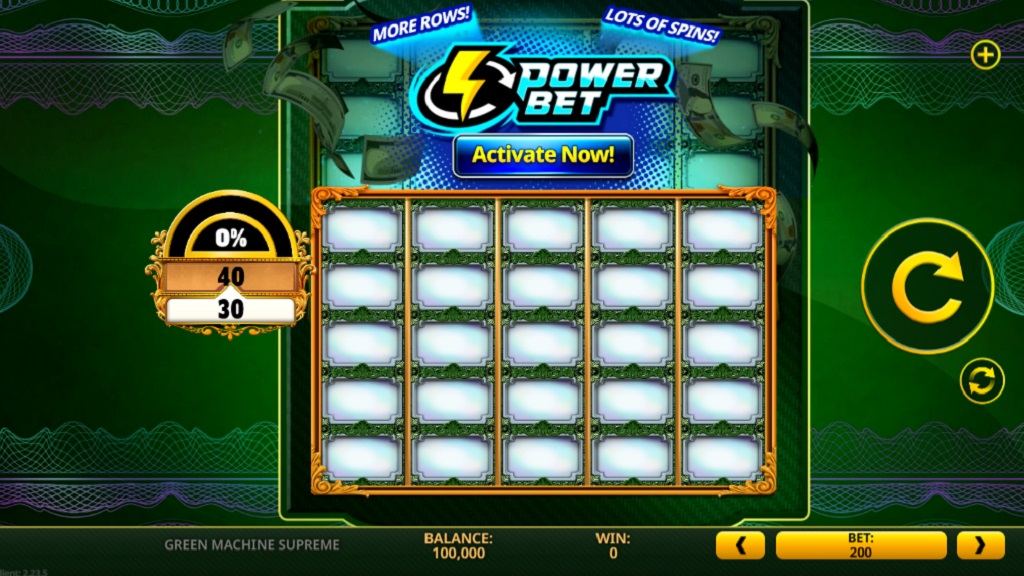 Screenshot of Green Machine Supreme slot from High 5
