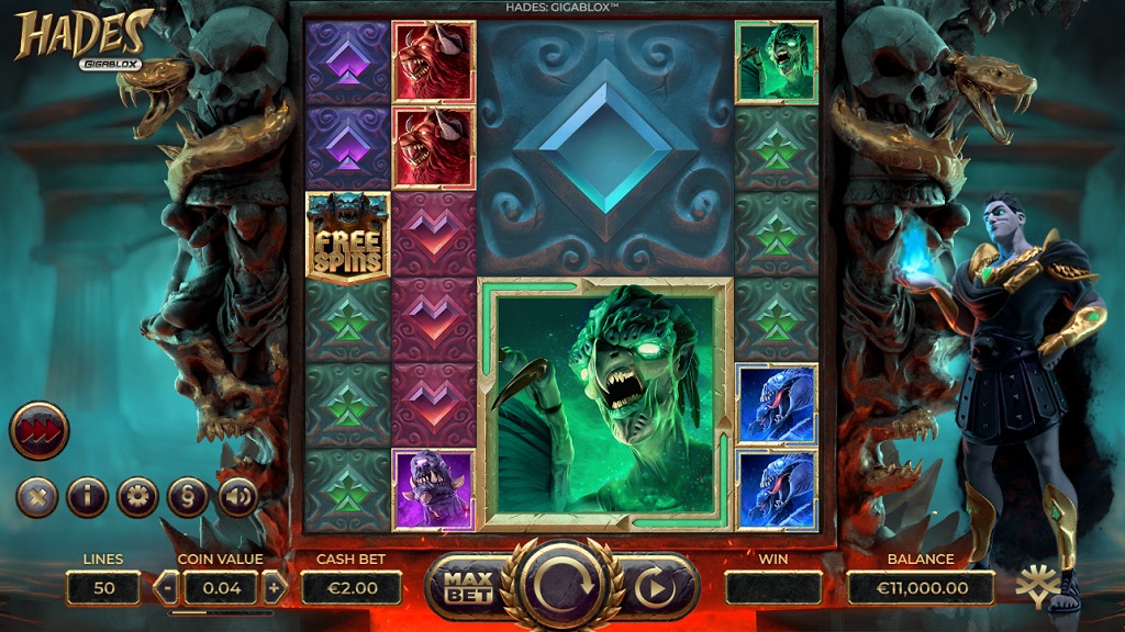 Screenshot of Hades GigaBlox slot from Yggdrasil Gaming