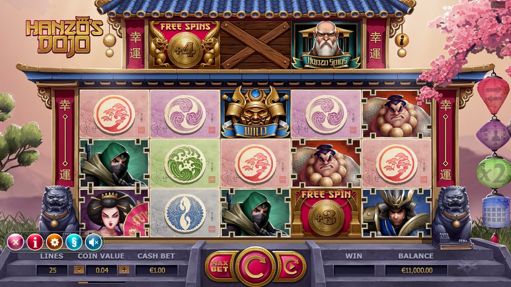 Screenshot of Hanzo's Dojo slot from Yggdrasil Gaming