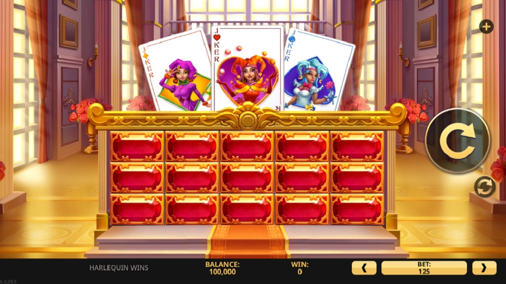 Screenshot of Harlequin Wins slot from High 5